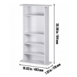 Skrinka na médiá, 5-vrstvová, nastaviteľná, DVD, pojme 240 CD, biela